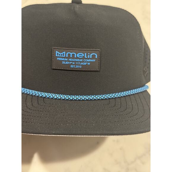 Melin NWT Coronado Brick Hydro Hat RARE Black Electric Blue Sold Out Golf - Picture 4 of 8